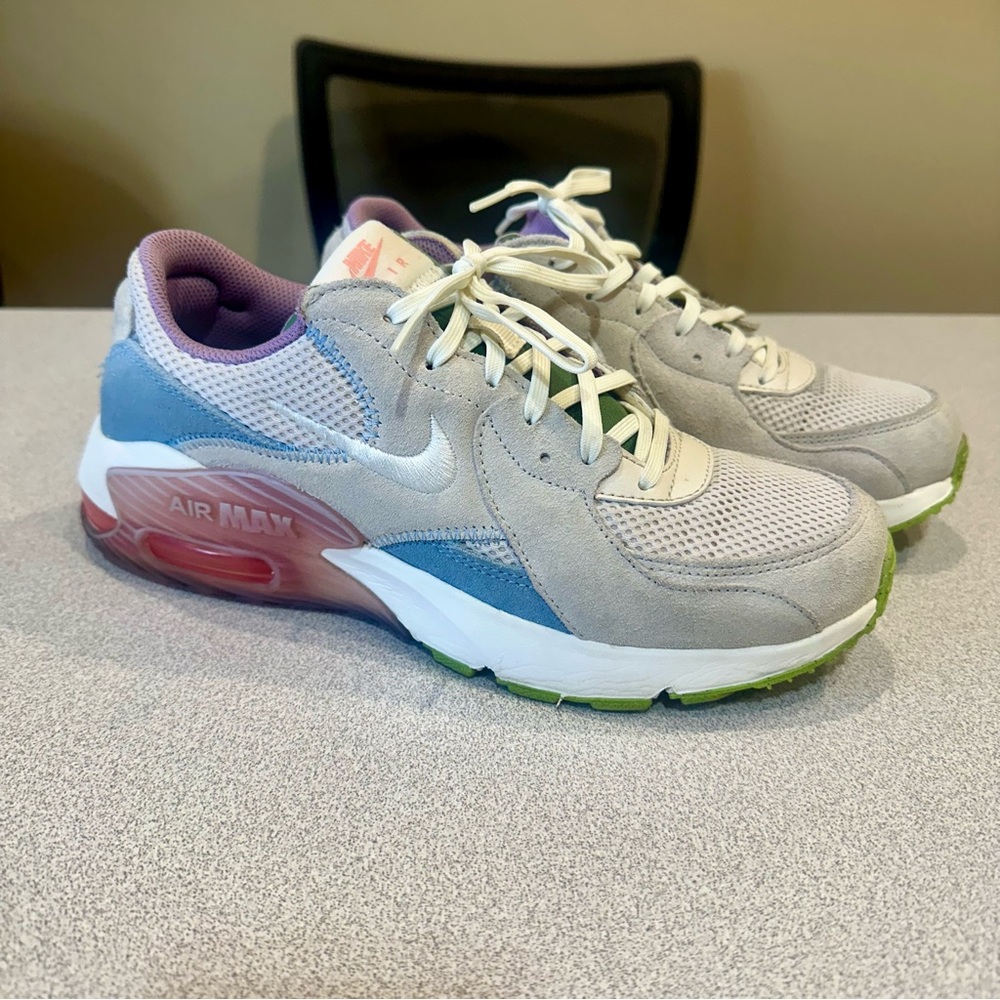 Women Nike Air Max Excee Running Shoes Size 8.5 White Pink Blue Grey CD5432 120